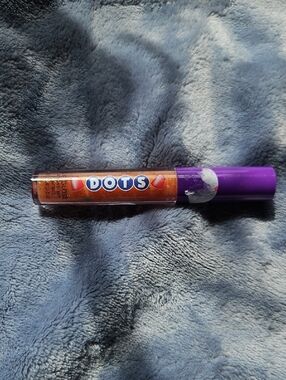 Dots Orange Glitter Lip Gloss with Purple Cap